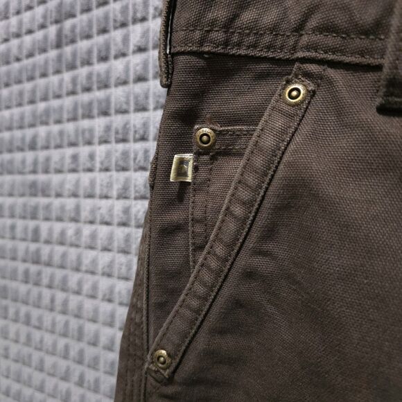 Brown Heavy Canvas Work Pants Mens 34x30 Cabelas Cotton Cargo Painters Utility - Picture 5 of 16